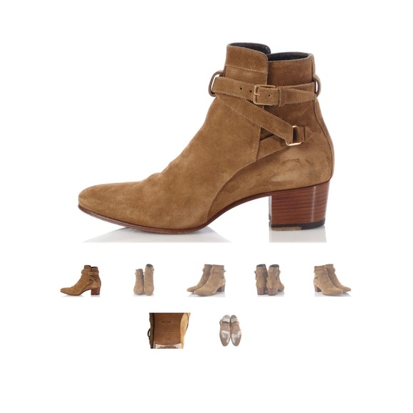 Saint Laurent Jodhpur heeled suede ankle booties - Picture 3 of 9